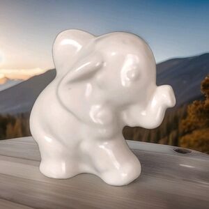Vintage Miniature Shawnee Pottery Elephant Figurine 3"